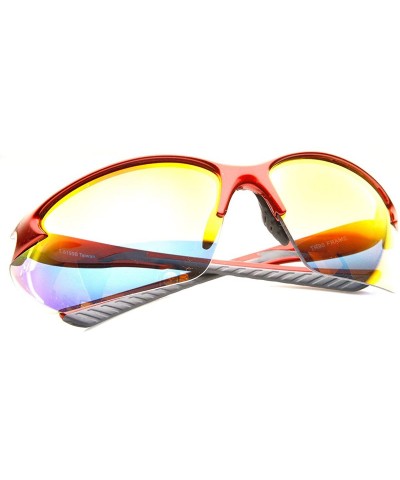 Extreme Sports Shatterproof TR-90 Half Frame Sports Sunglasses (Red Fire) - C711EV5B8MB $11.47 Sport