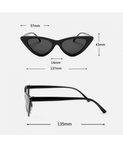 Clout Goggles Cat Eye Sunglasses Vintage Mod Style Retro Sunglasses for Women Black and Red - Black - CB18CG0C8ML $4.82 Cat Eye