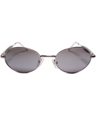 Mens Classic Exotic Vintage Deadstock Retro Style Oval Sunglasses - Silver - CE18WGD02EU $9.65 Oval