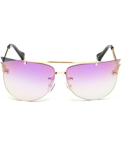 Rimless Cateye Sunglassess Nice Compliment For Lady New Sunglasses - Gold/Pink - C2126NIUF9Z $12.57 Rimless