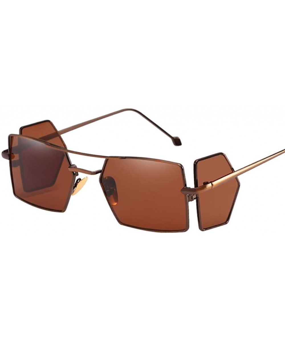 New Unisex Vintage Square Frame Sunglasses Retro Eyewear Fashion Radiation Protection - Coffee - CQ18SRYEC7E $5.85 Rimless