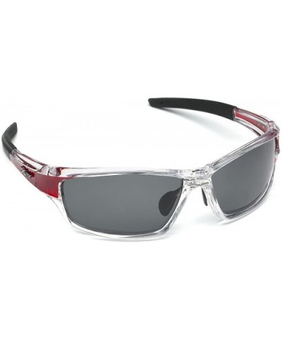 Polarized Wrap Around Fishing Driving Cycling Golf Sunglasses - Clear - Red - CH11OXKLR9D $8.20 Wrap