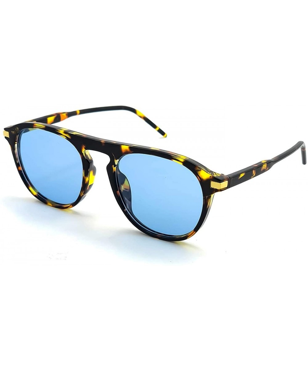 Sunglasses - Fashion mod. PHOENIX - man woman EXCLUSIVE vintage aviator COOL FLAT - Havana / Blue - CQ18Z6LMLSR $23.26 Rectan...