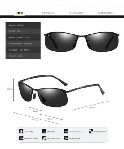 HD Polarized Night Vision Sunglasses For Men - Black - CZ18OLOWCMS $21.08 Goggle