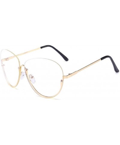 Fashion Oversized Rimless Sunglasses Women Clear Lens Glasses - B - C918SCUG2C5 $4.50 Oversized