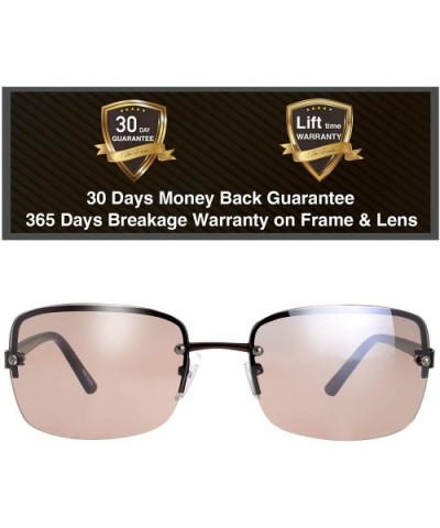 Minimalist Semi-rimless Rectangular Sunglasses for Men Women - Exquisite Packaging - C218Y6O34GA $7.32 Rectangular
