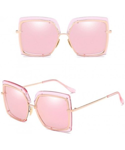 Outdoor Large Oversized Driving Glasses Sunglasses Men Women Traveling - Pink - CC18DMQHA9K $10.05 Sport