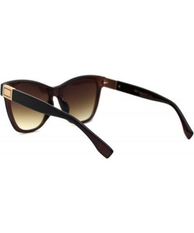 Womens Thick Horn Rim Oversize Retro Fashion Sunglasses - All Brown - C218YTHX3NT $6.94 Oversized
