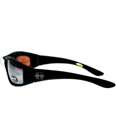 Mens Foam Padded Wind Breaker Semi Goggle Biker Sunglasses - Brown Mirror Lens - CW11YRF6IWF $6.94 Goggle