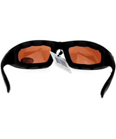 Mens Foam Padded Wind Breaker Semi Goggle Biker Sunglasses - Brown Mirror Lens - CW11YRF6IWF $6.94 Goggle