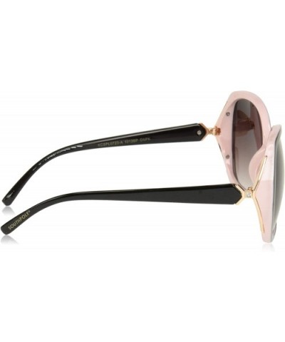 Women's 1013SP Over-Sized Geometric Sunglasses with 100% UV Protection - 70 mm - Black/Pink - C418NKMX7K3 $13.15 Oversized