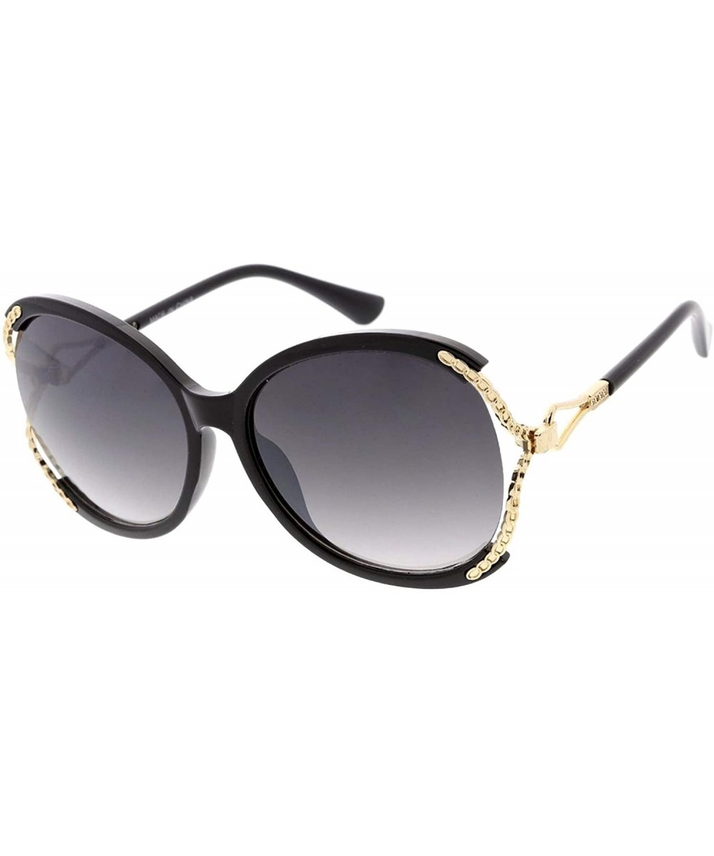 Retro Fashion Oversized Butterfly Frame Sunglasses B38 - Black - C419202CX8S $7.65 Butterfly