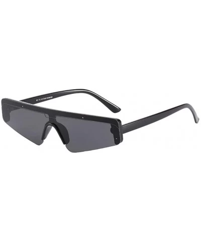 Unisex Trendy Street Shot Sunglasses Unisex Vintage Radiation Protection Eyewear - Black - C318OZT839S $7.50 Square