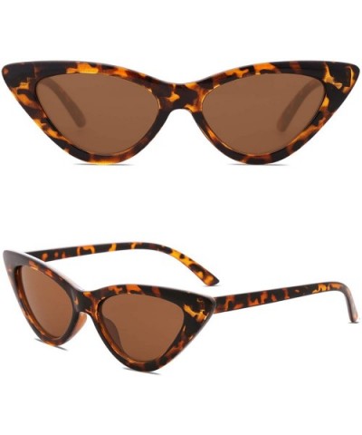 Retro Vintage Narrow Cat Eye Sunglasses for Women Clout Goggles Plastic Frame Cardi B SJ2044 - CA18COHI8AD $8.78 Square