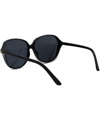 Womens 90s Side Visor Butterfly Plastic Sunglasses - All Black - CV18UULQW9X $7.60 Oversized