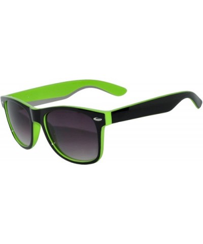 Fashion Style Vintage Two - Tone Wayfarer Smoke Lens Sunglasses Retro - Green - CS122CJ6R3R $5.76 Wayfarer