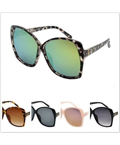 Oversized Sunglasses For Women/Men Square Butterfly Sun Glasses UV400 Protection - CS18EOM0XN2 $6.59 Round