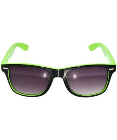 Fashion Style Vintage Two - Tone Wayfarer Smoke Lens Sunglasses Retro - Green - CS122CJ6R3R $5.76 Wayfarer