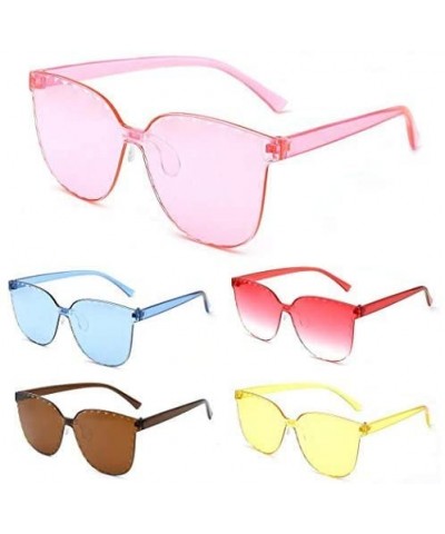New Unisex Fashion Men Women Eyewear Casual Frameless Sunglasses Sunglasses - Pink - C81900CWKI5 $11.76 Square