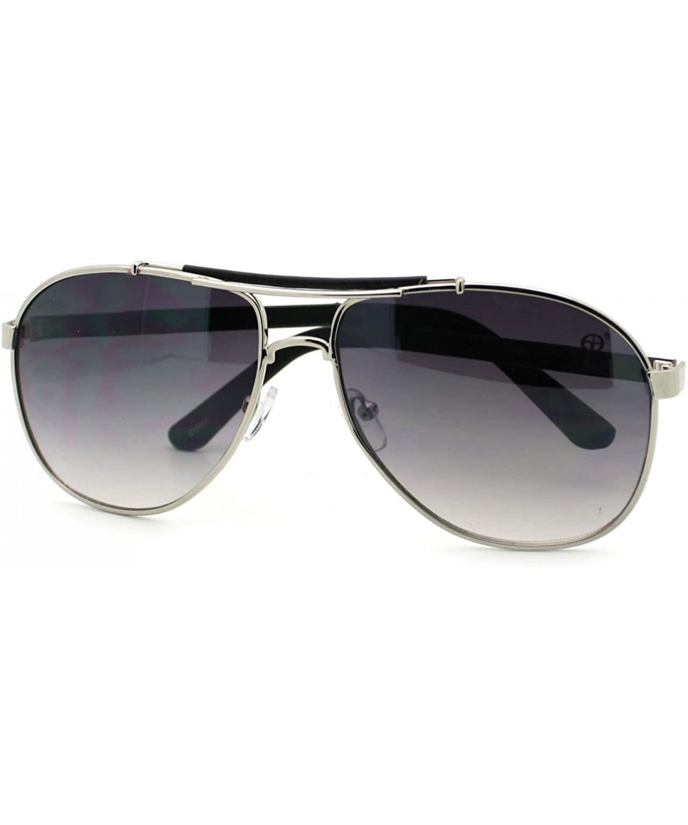 Square Aviator Sunglasses Designer Fashion Navigator Unisex - Black - CF11S2W5W0X $6.07 Square