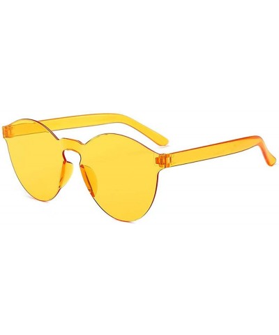 Unisex Fashion Candy Colors Round Outdoor Sunglasses Sunglasses - Dark Yellow - CP199S784KD $15.59 Round