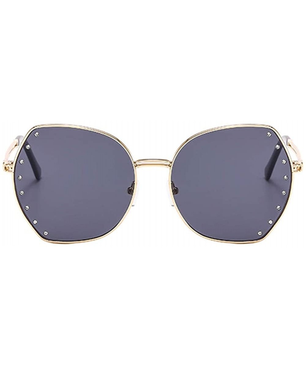 Womens Oversized Fashion Sunglasses UV400 Metal Frames Classic Eyewear - Gray C1 - CG197IGCZZ5 $8.24 Oversized