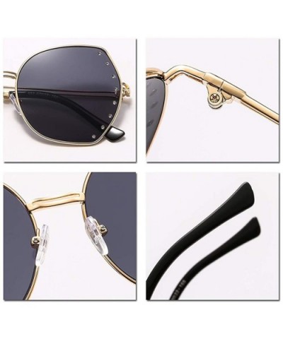 Womens Oversized Fashion Sunglasses UV400 Metal Frames Classic Eyewear - Gray C1 - CG197IGCZZ5 $8.24 Oversized