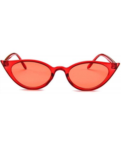Vintage Cat Eye Sunglasses Women Small Oval Sun Glasses Ladies BLACK As Picture - Black - CO18XE0ZNEE $5.30 Cat Eye