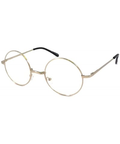 JOHN LENNON Vintage Round Retro Large Metal Frame Clear Lens Eye Glasses - Silver - C111LTT5AHF $7.56 Oversized