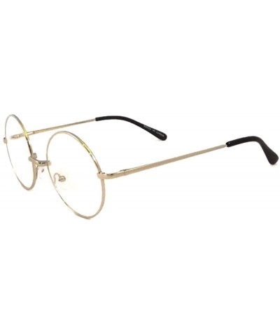 JOHN LENNON Vintage Round Retro Large Metal Frame Clear Lens Eye Glasses - Silver - C111LTT5AHF $7.56 Oversized