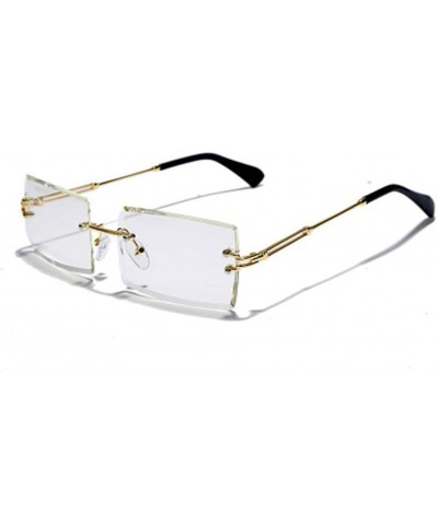 Fashionable Square Sunglasses with Small Sunglasses - Frameless Trimmed Eyes - 7 - CD190E2HQHG $31.68 Sport