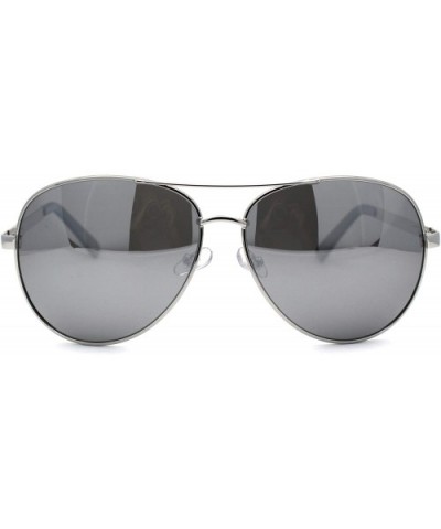 Polarized Mens Classic 80s Metal Rim Officer Cop Sunglasses - Silver Mirror - C3196IRH87Q $12.16 Oversized