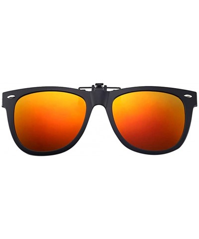 Unisex Polarized Clip-on Flip Up Metal Clip Rimless Sunglasses for Prescription Glasses - CS199HSR6XI $6.23 Square