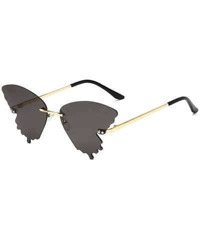 Summer Fashion Butterfly Sunglasses Gradient Butterfly Frame Irregular Shape Sunglasses Glasses Vintage Retro - B - CH19074TM...