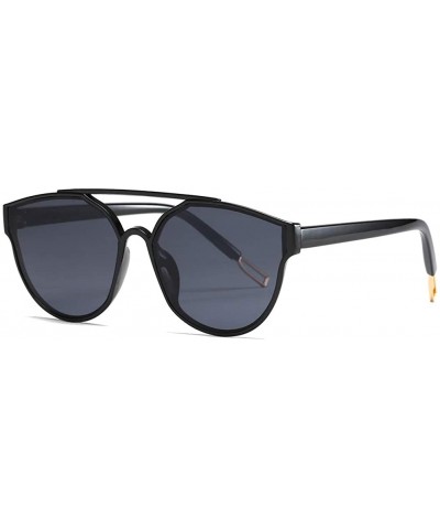 Unisex Sunglasses Retro Black Drive Holiday Oval Non-Polarized UV400 - Black - CE18R96AEZH $4.88 Oval