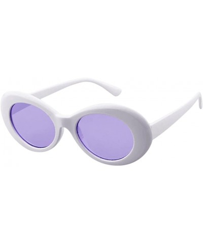 Women's Men Sunglasses-Vintage Clout Oval Shades Sunglasses Eyewear - E - CT18E4OSR04 $5.00 Goggle