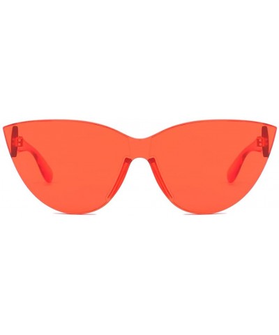 Colorful Transparent Cat Eye Sunglasses For Women Candy Colored Glasses Outdoor Eyewear Stylish Eyeglasses - Red - CX18RUZQ9O...