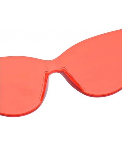 Colorful Transparent Cat Eye Sunglasses For Women Candy Colored Glasses Outdoor Eyewear Stylish Eyeglasses - Red - CX18RUZQ9O...