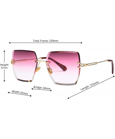 Fashion Men women Oversized Frameless Candy color Sunglasses UV400 - Purple - C718NO7HU4I $10.53 Square