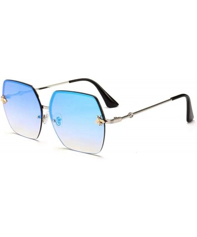 Sunglasses square sunglasses frame metal sunglasses small bee marine film sun Europe and the United States women - C018WR8EHA...