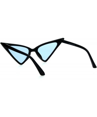 Womens Iconic Thin Plastic Gothic Retro Cat Eye Sunglasses - Black Blue - CN18GOD7A78 $5.93 Cat Eye