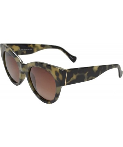 Women's Bold Oversized Chunky Cat Eye Vintage Sunglasses - Leopard + Polarized Brown Gradient - CE19CIT26DW $11.40 Sport