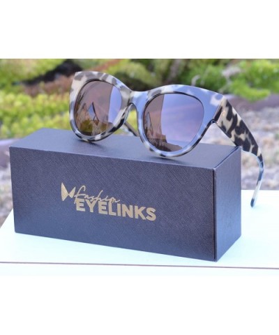 Women's Bold Oversized Chunky Cat Eye Vintage Sunglasses - Leopard + Polarized Brown Gradient - CE19CIT26DW $11.40 Sport