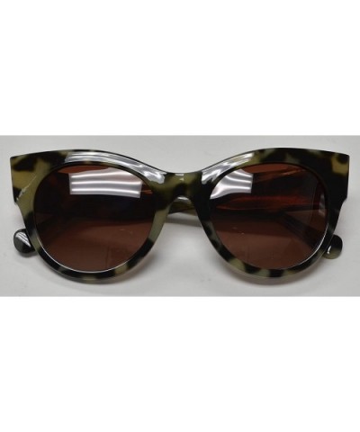 Women's Bold Oversized Chunky Cat Eye Vintage Sunglasses - Leopard + Polarized Brown Gradient - CE19CIT26DW $11.40 Sport