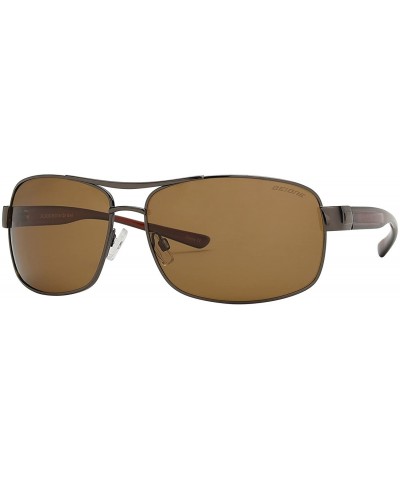 Men Oversized Aviator Sunglasses Polarized - UV 400 Protection- Classic Style - Brown + Brown - C818GLX5M5N $9.77 Sport