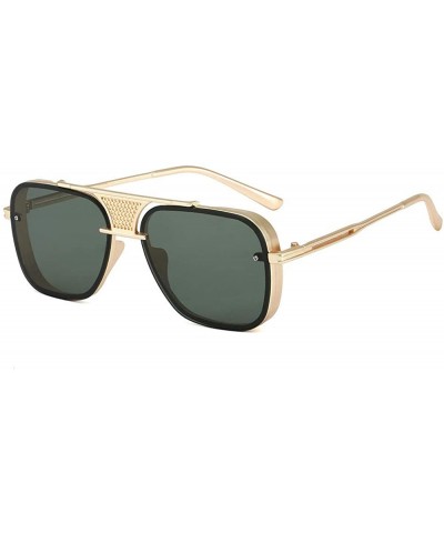 Metal Men's Sunglasses Gold Code Sunglasses European and American Glasses Sunglasses - Red - CJ190MS9RII $33.15 Oval