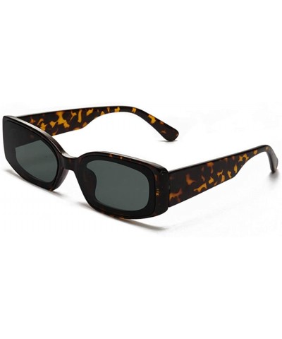 Trendy Rectangle Sunglasses Small Plastic Frame Colored Lens - Tortoise - CK18ANZA04A $8.26 Square