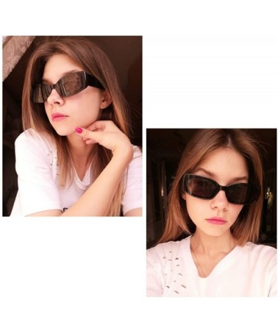 Trendy Rectangle Sunglasses Small Plastic Frame Colored Lens - Tortoise - CK18ANZA04A $8.26 Square