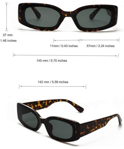 Trendy Rectangle Sunglasses Small Plastic Frame Colored Lens - Tortoise - CK18ANZA04A $8.26 Square