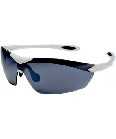 XS Sport Wrap TR90 Sunglasses UV400 Unbreakable Protection for Cycling - Ski or Golf - White & Smoke - C7113O359KX $13.45 Sport